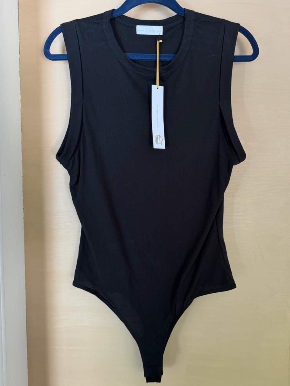 House of Harlow 1960 Black Bodysuit NWT Size S Sleeveless Cotton USA Made - Picture 4 of 13